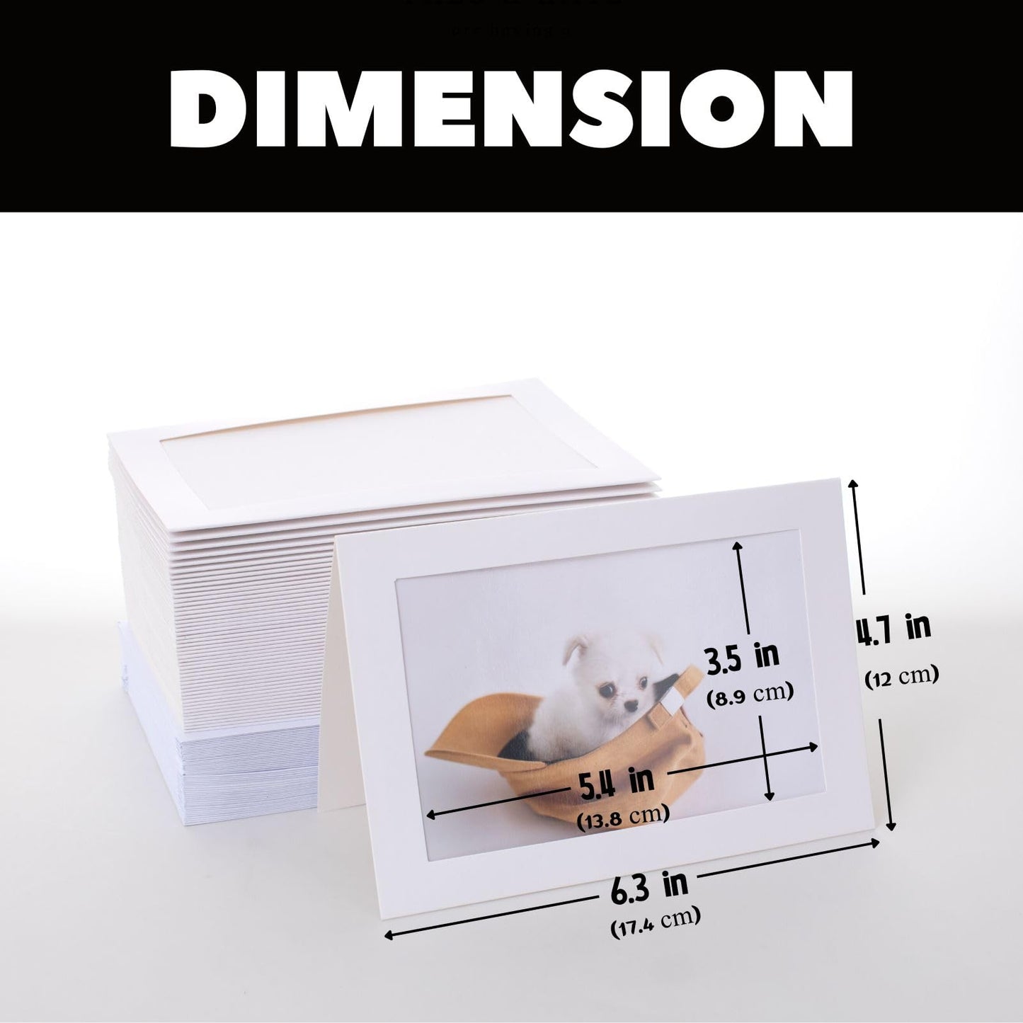 Litpoetic 50 Count Photo Frame Cards with Envelopes 4x6 Paper Picture Frame Notecards Photo Card Holder and Envelopes Set for Mother's Day Father's Day Graudation Wedding Birthday Classroom DIY-White