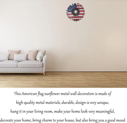 Heoclao 11.81'' American Flag Metal Wall Art, National Flag Metal Sculpture for Home Office Decor