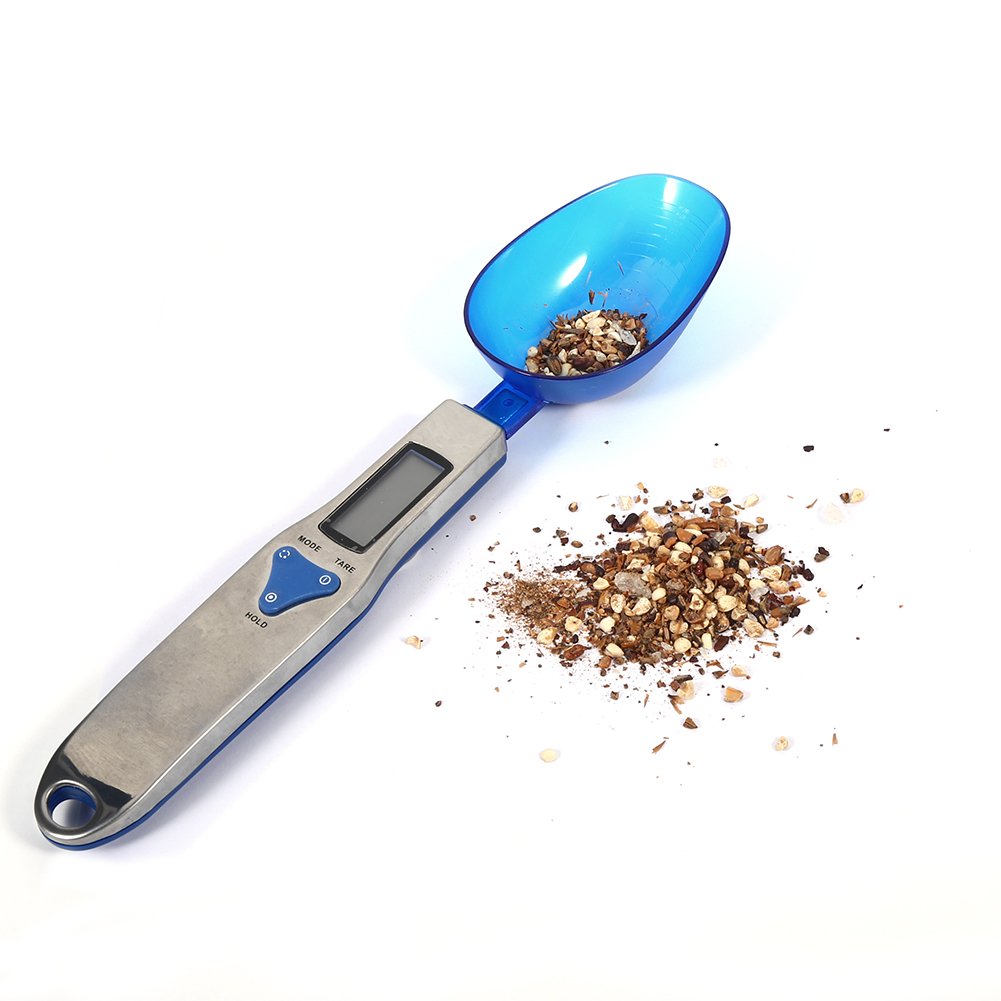 Digital Spoon Scale, Electronic Kitchen Gram Scale with LCD Display and 3 Measurement Spoons for Home Kitchen