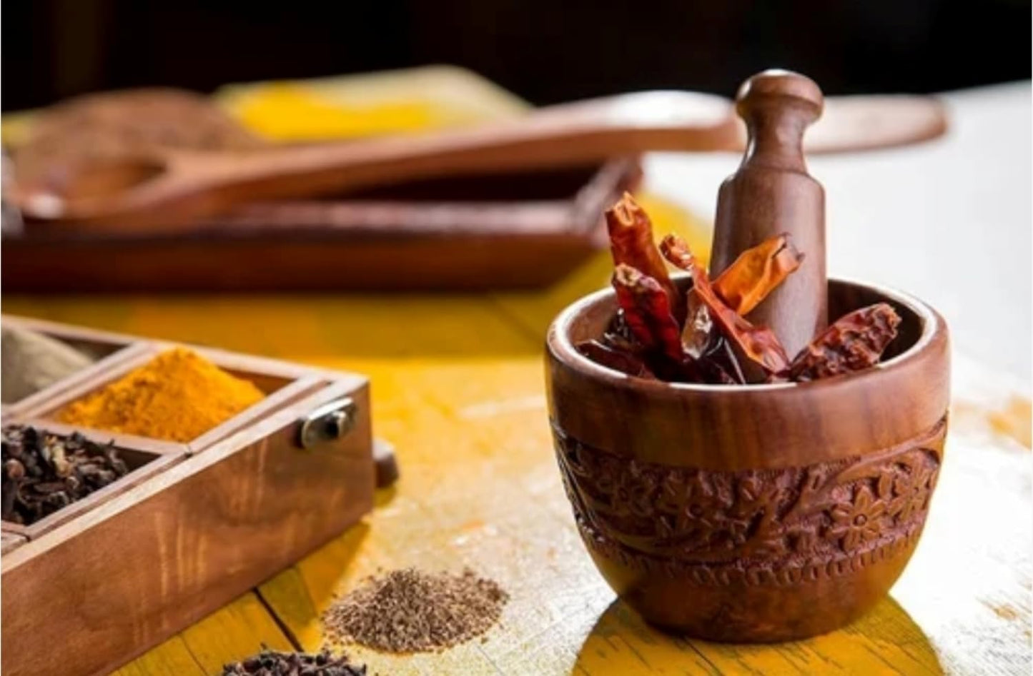 Acacia Wooden Mortar and Pestle Set, Kitchen Tool for Grinding Garlic, Mustard, Black Pepper, Herbs, and Spices