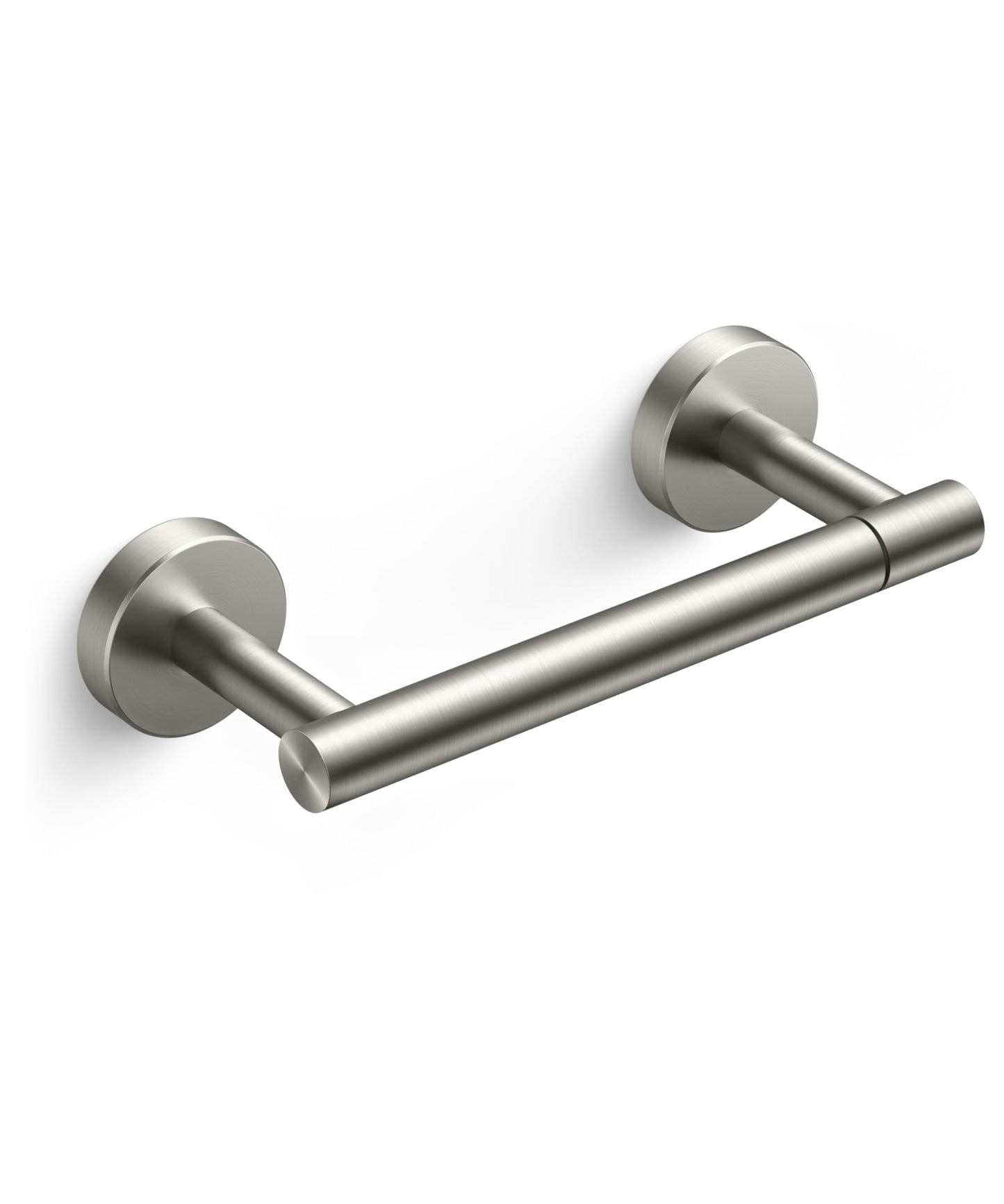 FORIOUS Toilet Paper Holder Wall Mount, Stainless Steel Rustproof Double Post Pivoting Tissue Roll Holder for Bathroom, Commercial Toilet Paper Dispenser (Brushed Nickel, Classic)