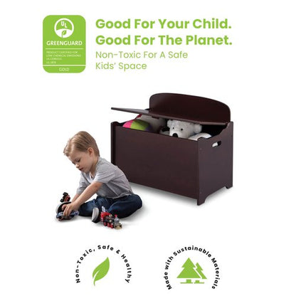 Delta Children MySize Deluxe Toy Box - Greenguard Gold Certified, Dark Chocolate & MySize Bookshelf, Dark Chocolate