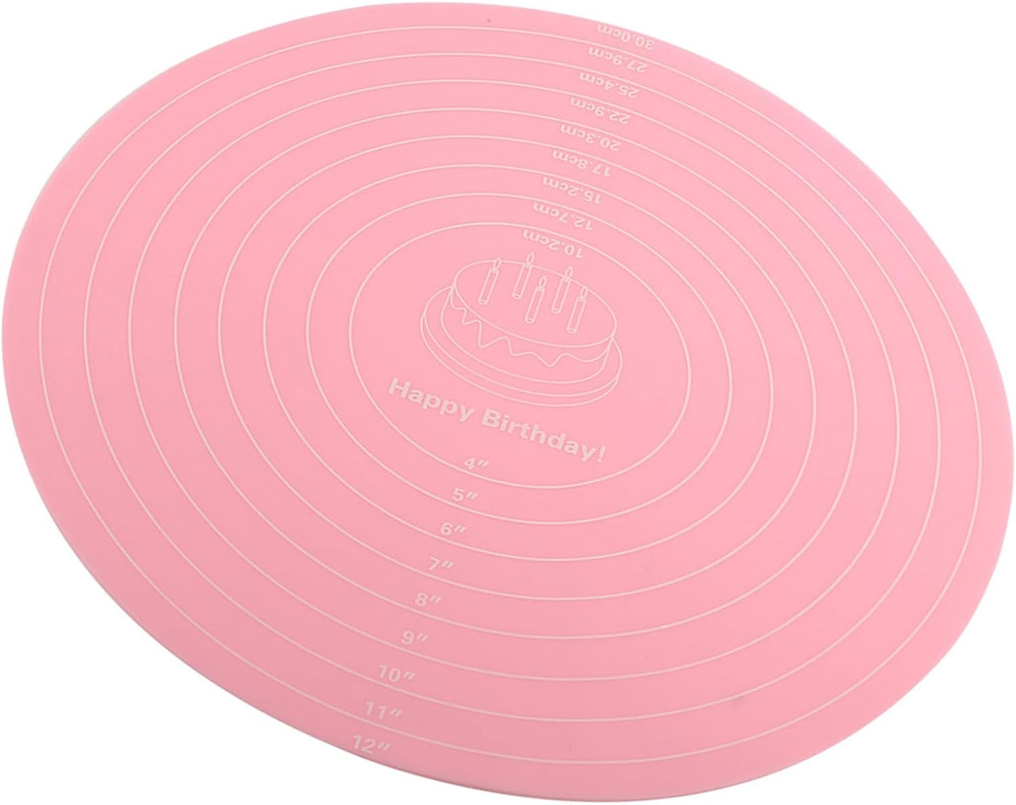 Silicone Baking Mat with Measurements for Cake Turntable, Non-Stick Heat Resistant Pastry Baking Sheet