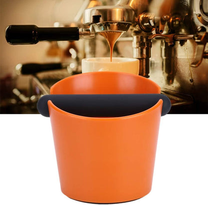 Coffee Knock Box - Portable Household Non Slip ABS Coffee Grind Dump Bin for Coffee Shop, Orange