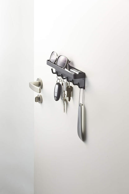 Yamazaki Home Black Magnetic Key Rack with Tray, One Size