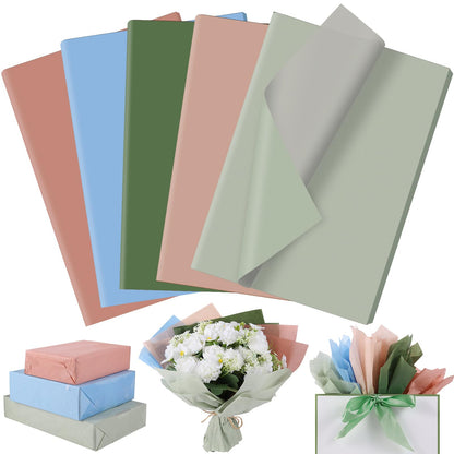 120 Sheets Morandi Series Gift Tissue Paper for Gift Bags, 20 x 14 Inch Sage Green Dark Green Cinnamon Light Blue Wrapping Paper for Birthday Wedding Baby Shower Art Crafts Christmas Party Supplies