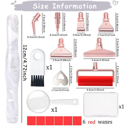RaySoar Diamond Art Pens Diamond Art Tools Painting Pen with Screw Metal Tips Multi-Placer Tool Accessories for Adults Gem Rhinestone Picker Stylus White