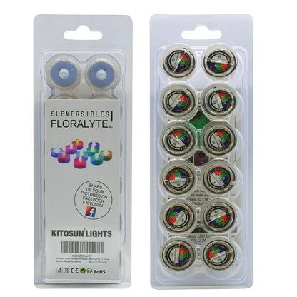 KITOSUN Submersible LED Lights cr2032 Battery Powered Underwater Waterproof LED Tea Light Candles for Events Wedding Centerpieces Vase Floral Xmas Holidays Home Decor Lighting(Pack of 12) (Yellow)