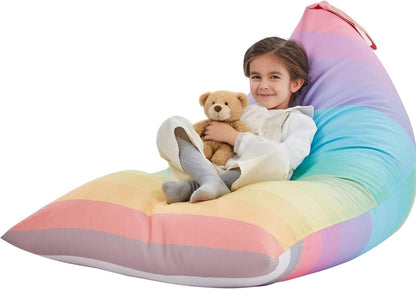 250L Nobildonna Stuffed Animal Storage Bean Bag Chair Cover for Kids Teens (No Filler) Washable Large Beanbag Cover