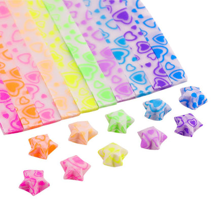 LJJCSFF 600 Pieces Lucky Star Folding Paper Strips Pastel Origami Star Paper Strips Floral Star Origami Paper Strips Blue Glitter