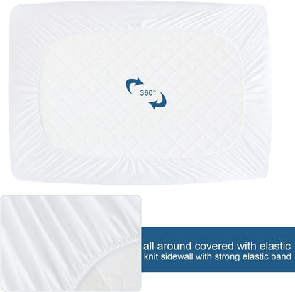 16 Inch Rajlinen Premium King Mattress Protector, Waterproof Cooling Fitted Sheet, Fits Up to Deep Pocket, Soft