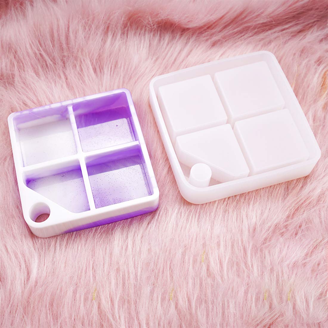 FineInno Jewelry Organizer Box Resin Molds Multi-Layer Rotating Jewelry Tray Storage Case Silicone Molds with Rotation Axis for Bracelets Rings Necklace Bracelets Holder