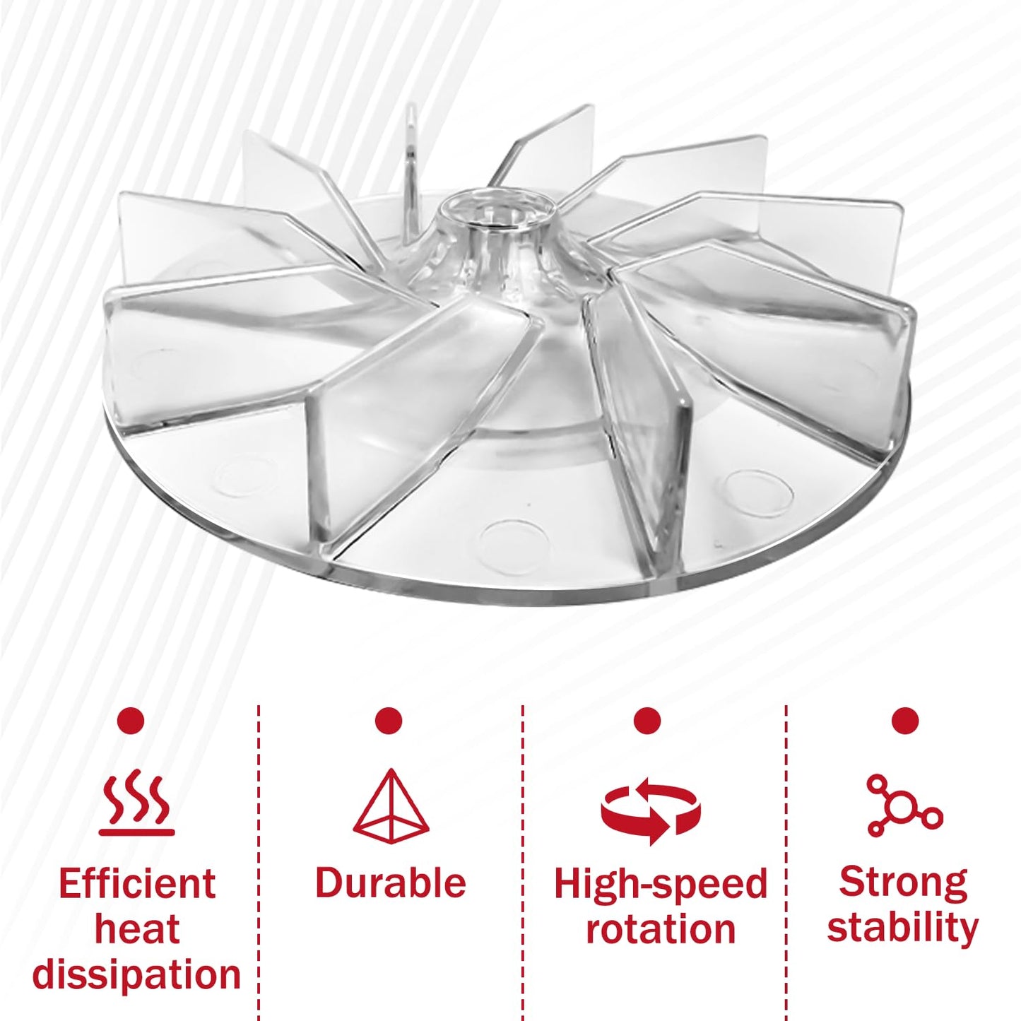 HASMX Plastic Impeller Motor Fan Vacuum Cleaner Replacement Part for Eureka Sanitaire 12988 Vacuum Cleaner Plastic Motor Fan # 12988 (6-Pack)