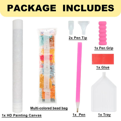 Focart Diamond Painting Kits for Adults Beginners, Full Drill Round Diamond Art, Flower Float Pattern 5D DIY Paint by Numbers Gem Art for Home Wall Decor, Ideal Gift for Women Mom Grandma