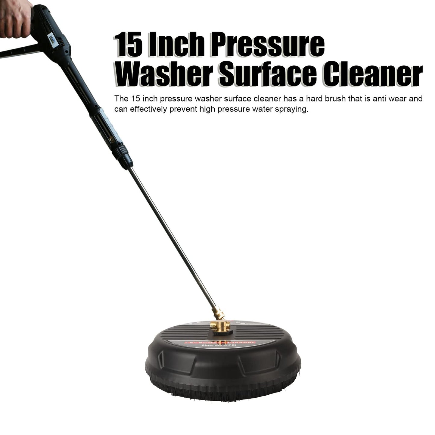 Pressure Washer Surface Cleaner, Strong and Flexible 4000psi Pressure Washer High Speed Rotation Surface Cleaner Attachment for Terrace Walkway Swimming Pool