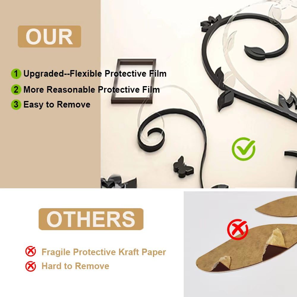 bllokna Family Tree Wall Decor Picture Frame Collage Home Decorations Acrylic 3D DIY Stickers Photo Collage Frame for Living Room With Home Sign This is Us