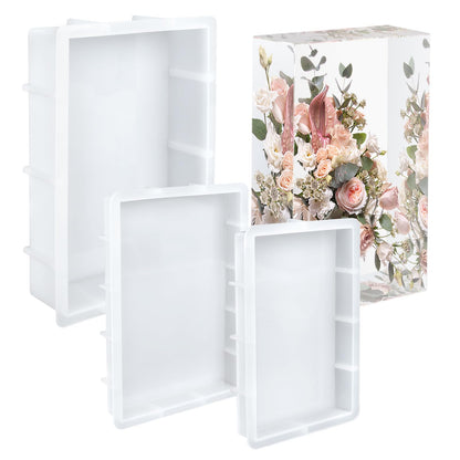 KISREL Large Rectangular Resin Molds, Epoxy Resin Casting Deep Silicone Mold, Large Molds for Flower Preservation, Deep Pour Molds for Furniture Decoration, DIY Wedding Bouquets, Valentine's Day Gifts