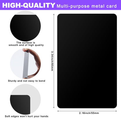 300 Pcs Metal Business Cards Black Metal Business Card Blanks for CNC Engraver Laser Engraving Reliable and Sturdy Multipurpose Aluminium Business Card Blanks Thickness 0.01 Inch