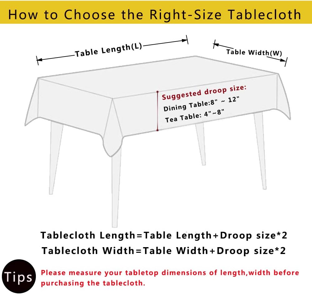 Aothpher Modern Boho Floral Jacquard Washable Tablecloths | 54x70 Inches with Lace
