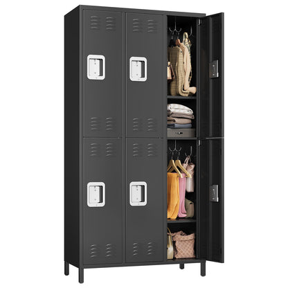 TrailBlaze Metal Lockers for Employees, 6 Doors Steel Metal Locker for School Office Gym Bedroom Home, Industrial Garage Locker Storage Locker, Assembly Required