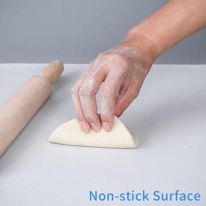 LONGFITE Silicone Baking Mat 23.6''x19.7'' Extra Large for Dough Rolling Pastry Fondant Mat Nonstick and Nonskid Heat Resistent, Countertop Protector, Dining Table Mat and Placemat (Extra Large, Gray)