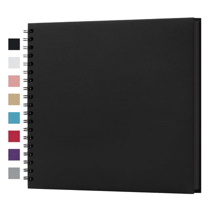 potricher 10 x 10 Inch DIY Scrapbook Album 40 Pages Hardcover Kraft Paper Scrap Book Photo Albums Memory Book for Wedding and Anniversary Family (Black, 10 Inch)