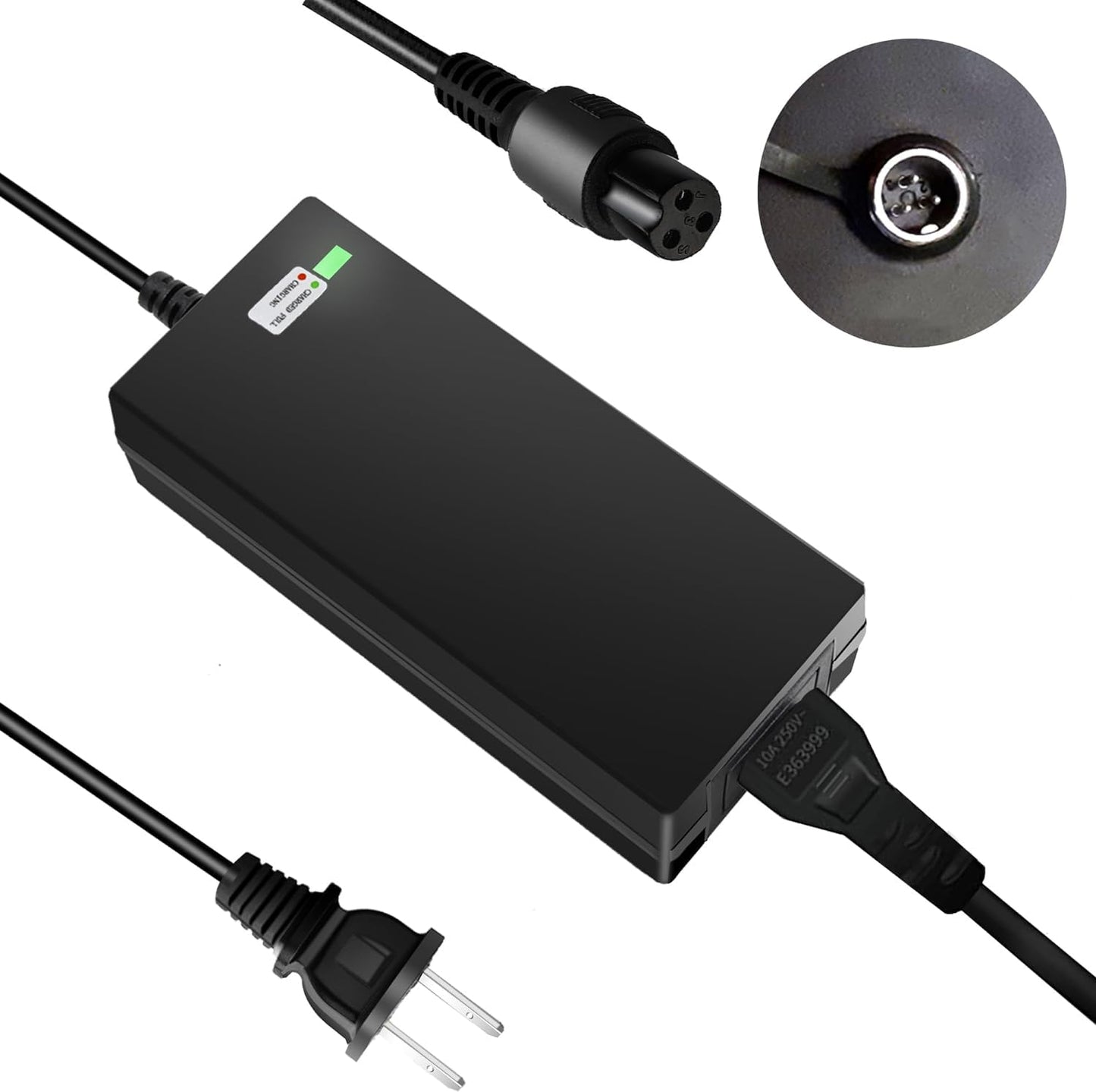 EVAPLUS 42V 2A Fast Charger with 3-Prong 0.31" Plug | for 36V Lithium Batteries- Compatible with Pocket Mod, Sports Mod, Electric Scooters