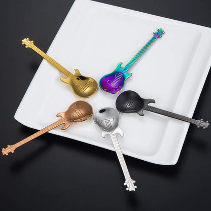 Guitar Spoon Set, Stainless Steel Coffee Spoon, Demitasse Espresso Spoons 5pcs