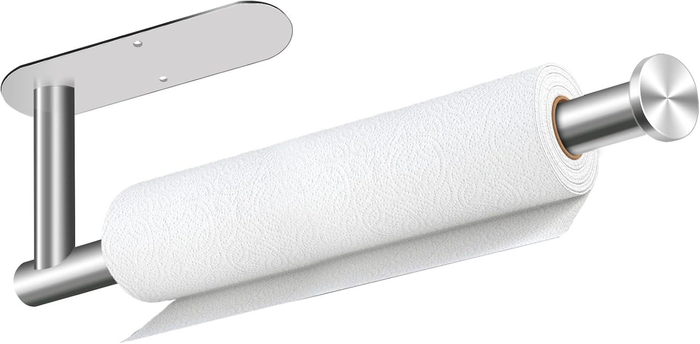 Stainless Steel Paper Towel Holder by [Brand Name] - Self-Adhesive or Drilling | Wall Mount for Kitchen & Bathroom