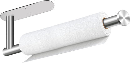 Stainless Steel Paper Towel Holder by [Brand Name] - Self-Adhesive or Drilling | Wall Mount for Kitchen & Bathroom