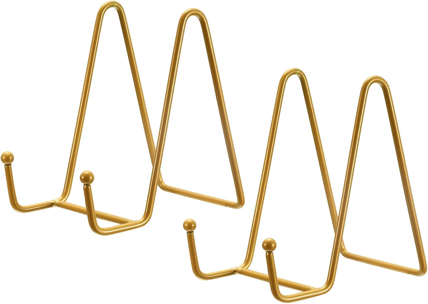 uxcell 2Pcs 4.3 Inch Iron Plate Stand for Display, Decorative Easel Holder for Picture Photo Book, Gold