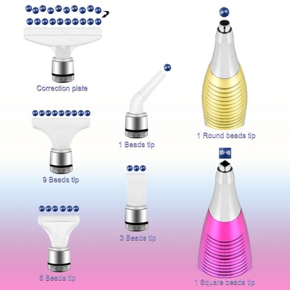 Benote Ergonomic Diamond Art Painting Pen, Metal Diamond Drill Pen Tools 5D Diamond Accessories Painting with Multi Replacement Pen Heads and Wax for DP Cross Stitch - Rainbow