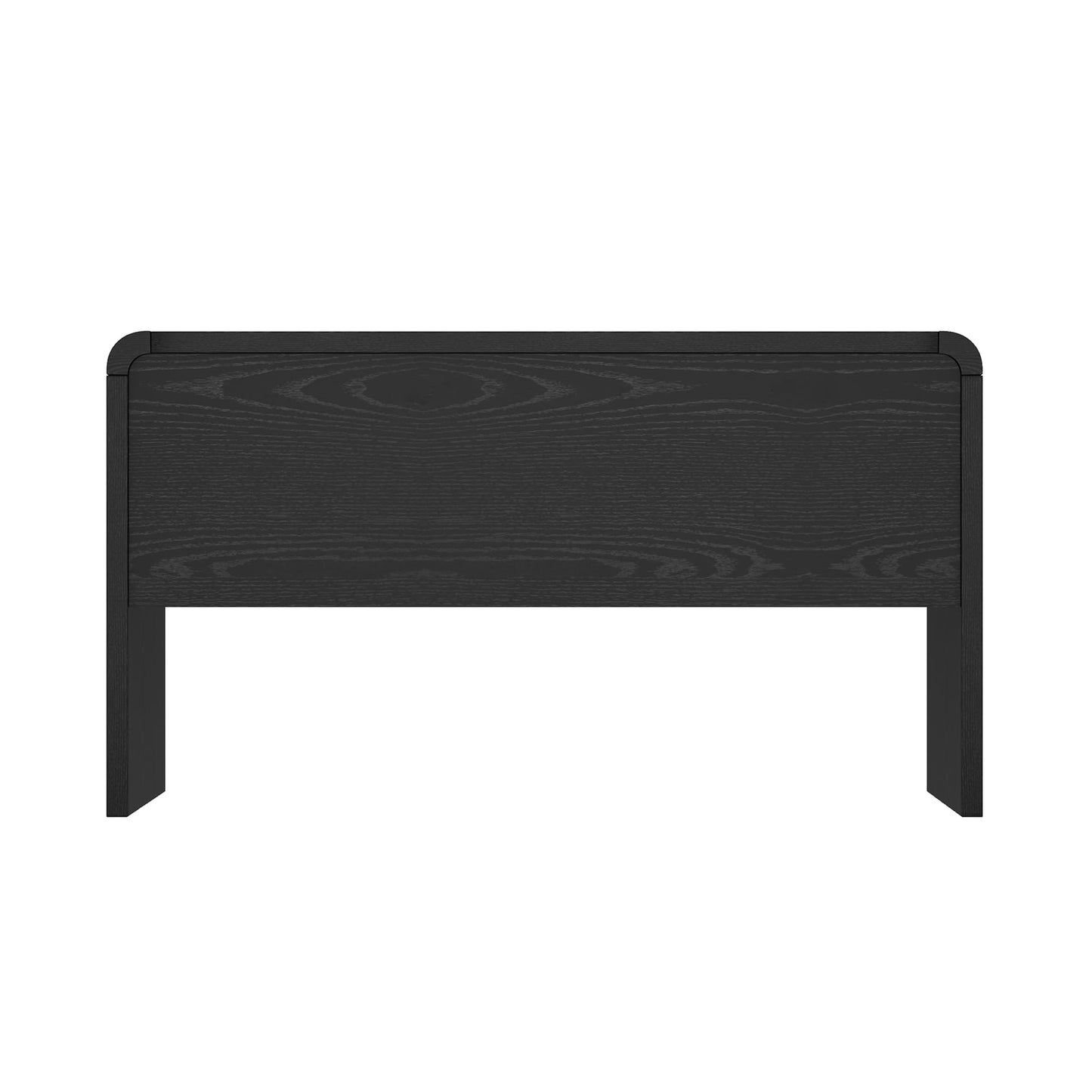 Manhattan Comfort Grace 54" Modern Office Desk with 2 Drawers, Wood Table with Metal Recessed Handles for Work from Home, Study, Craft, Stylish Executive Desk, Black