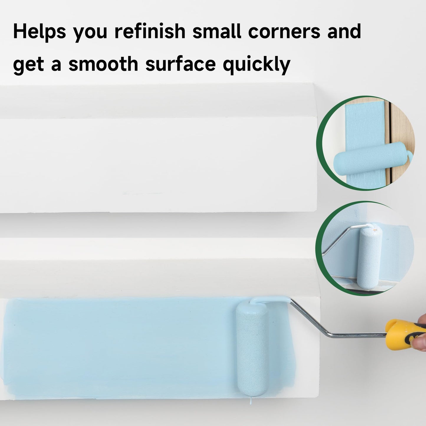 VOOMEY High Density Foam Paint Roller,Paint Roller Covers 6 inch,Small Paint Roller, Sponge Rollers for Painting House,Walls,Ceilings, Doors,Furniture(10 pack)
