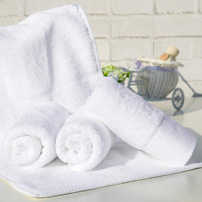 Lin Cotton Hand Towels, Soft & Highly Absorbent for Bathroom, White 2 Pack, 14 x 30 Inch