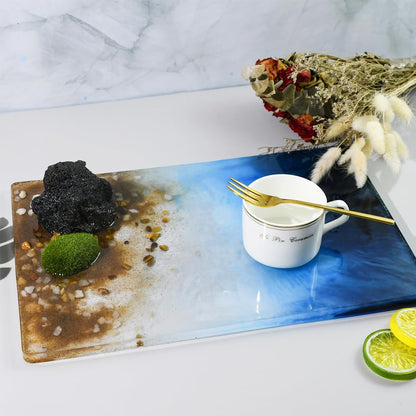 RESINWORLD 14" x 9" x 0.5" XL Large Rectangle Mold, Deep Serving Tray Mold with Handles, Wedding Flower Mould for Resin
