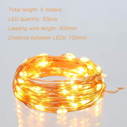 1 Pack (5m/16ft Ariceleo Led Fairy Lights Battery Operated, Mini Battery Powered Copper Wire Starry Fairy Lights