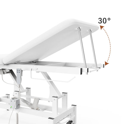 Dolonm 2 Motors Electric Massage Table, Hydraulic Electric Lift Adjustable Waist and Height Lifting Functions for Treatment, Physical Therapy, Spinal Massage, Facial Spa, Waxing, Tattooing - White