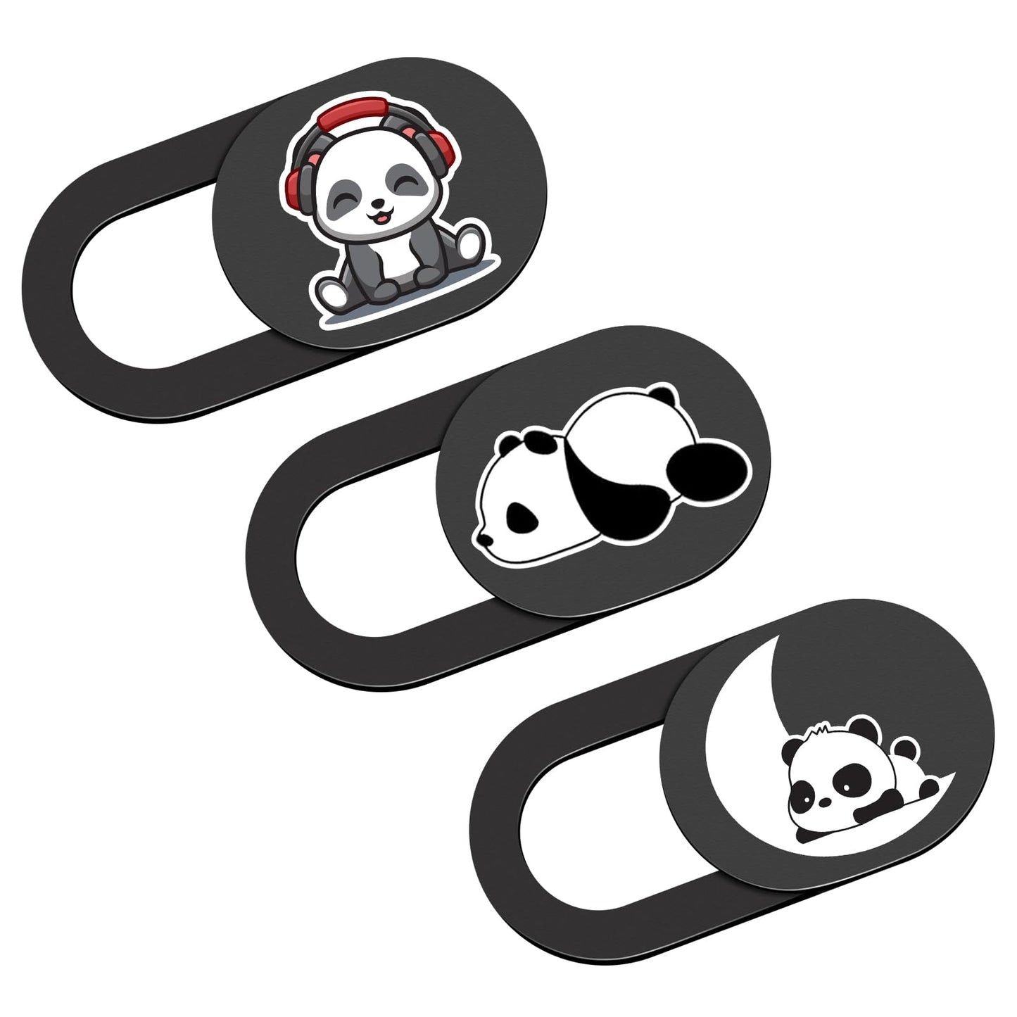 Laptop Camera Cover Slide, Panda Webcam Cover, 0.02 inch Cute Laptop Accessories for iPhone iPad iMac MacBook Pro Air Laptop PC Smartphone Tablet, Camera Privacy Covers Protect Your Visual Privacy