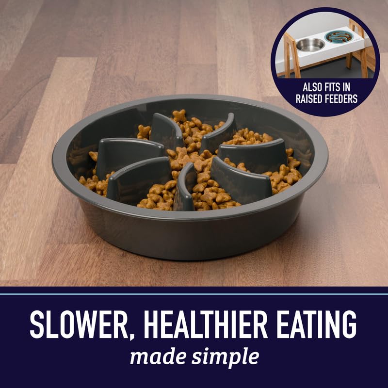 Leash Boss Puzzle Slow Feeder Dog Bowl, 2-Cup Maze, 7.5-8 Inch Opening for Large, Medium & Small Breeds - Puppy Feeder