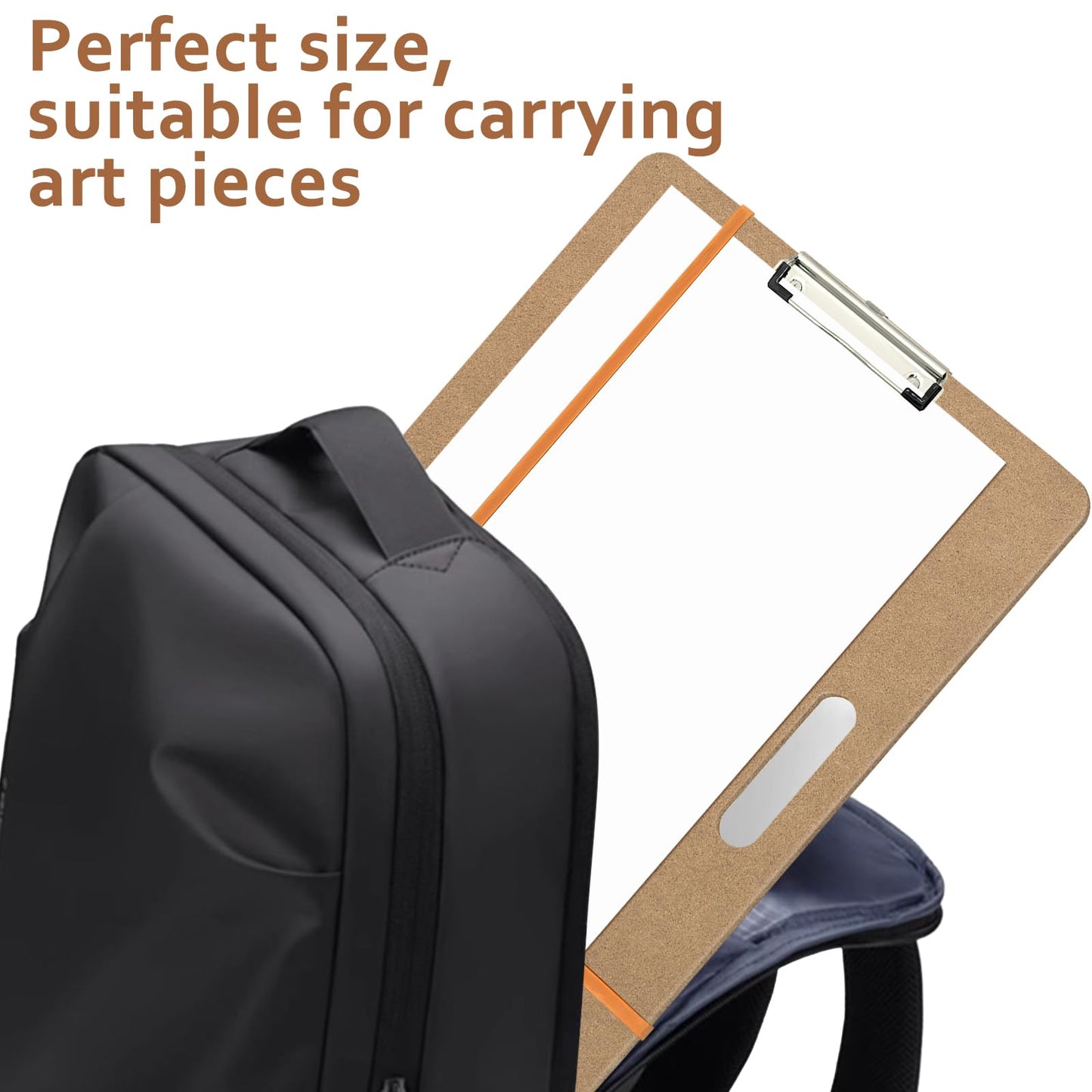 Drawing Board 13x17 Sketch Board with Handle, Portable Wooden Art Clipboard with Sturdy Clip and Rubber Bands, Lightweight Drafting Board Fits in Artists Tote for Sketching, Drawing & Painting