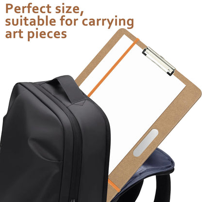 Drawing Board 13x17 Sketch Board with Handle, Portable Wooden Art Clipboard with Sturdy Clip and Rubber Bands, Lightweight Drafting Board Fits in Artists Tote for Sketching, Drawing & Painting