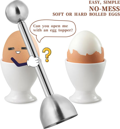 Easy Egg Opener Stainless Steel Cracker for Soft & Hard Boiled Eggs, Egg Shell Topper