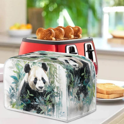 Toaster Cover for 4 Slice, Watercolor Panda Bamboo Dustproof Bakeware Protector, Small Kitchen Appliance Covers