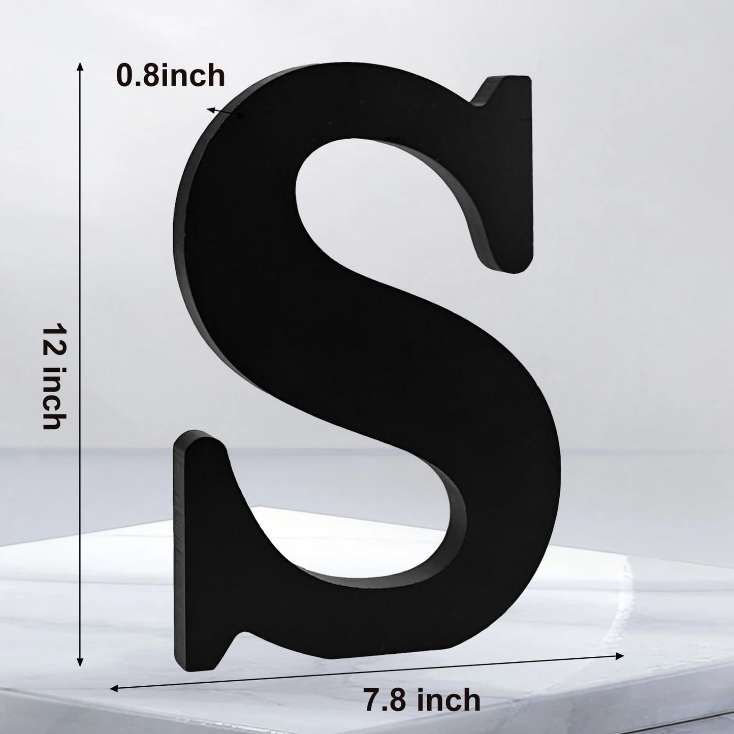 AOCEAN 12 inch Black Wood Letters Unfinished Wood Letters for Halloween Decorative Standing Letters Slices Sign Board Decoration for Craft Home Party Projects (S)