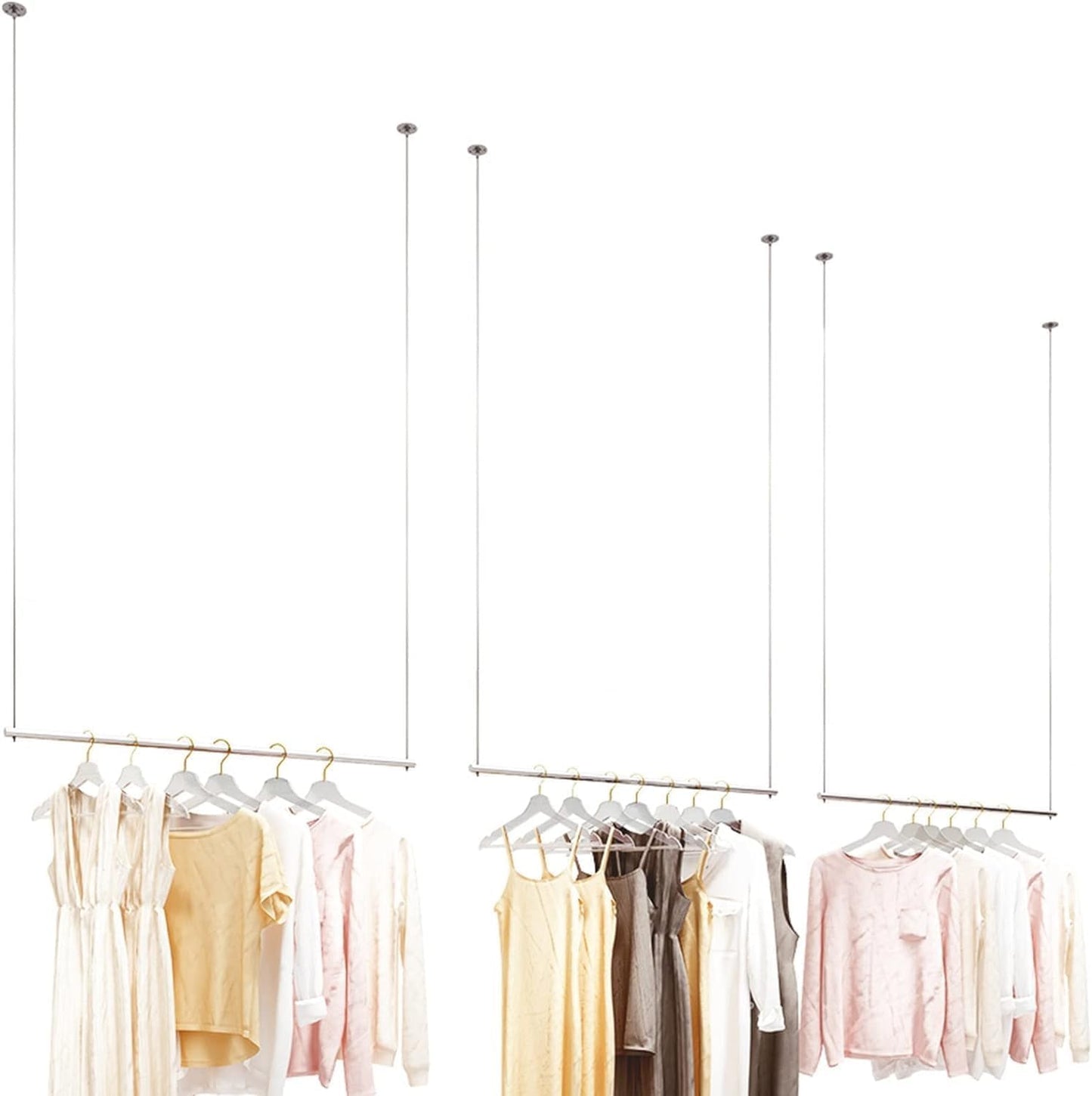 KYTGFH Clothes Rack, Height Adjustable Display Rack, Clothing Store, Ceiling Clothes Rack, Wedding Dress, Hanging Shelf, Wall Hanger, Commercial Room Organizer, Shelf,B,100cm