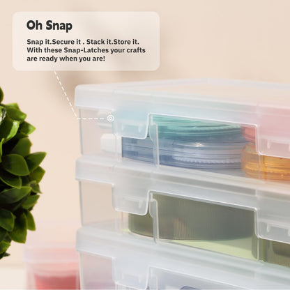 novelinks Plastic Clear Storage Containers for Organizing, Craft Storage Organizers and Stackable Storage Bins with Lids for Pencil Box, Bead, Cookie Cutter, Board Game (12 Pack Small)