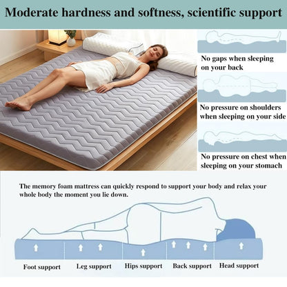5cm Thick Foldable Floor Mattress – Portable Roll-up Tatami Mattress for Guest, Dorm, Bedroom, Or Apartment – Single & Double Size Grey 120x200cm