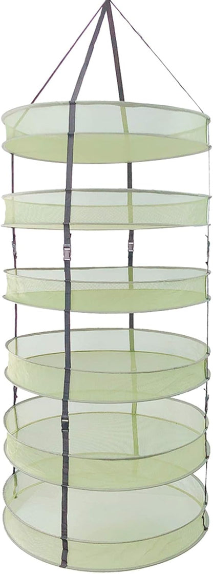 2 (2 HORTIPOTS Hanging Drying Racks FT Mesh Herb Dryer for Herbs and Clothes FT Diameter, Green)