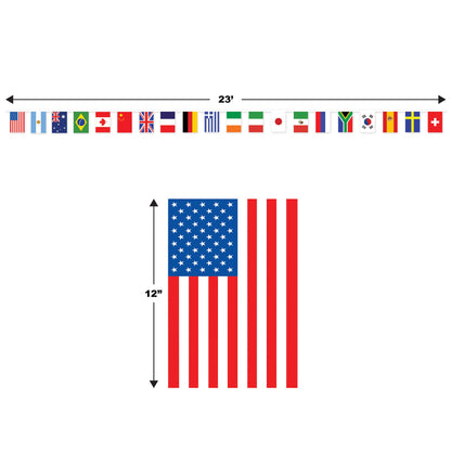 Beistle - 57738 Beistle Party Supplies, International Flag Pennant Banner, Multicolor (Pack of 2)